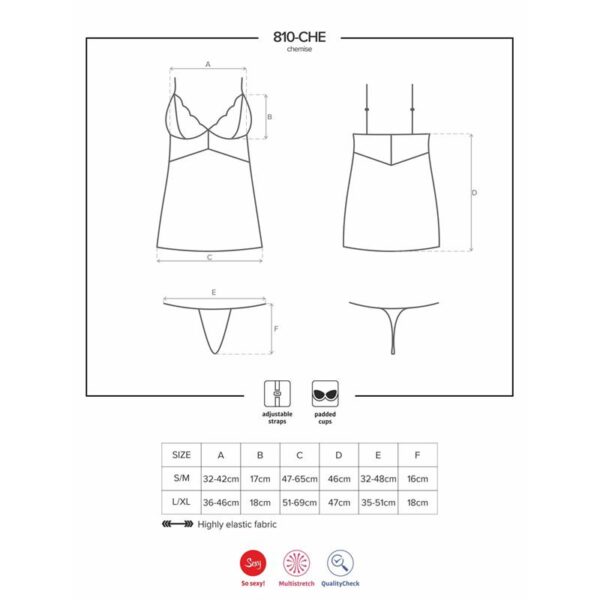 810-CHE-1 Chemise and Thong Black L/XL - Image 5