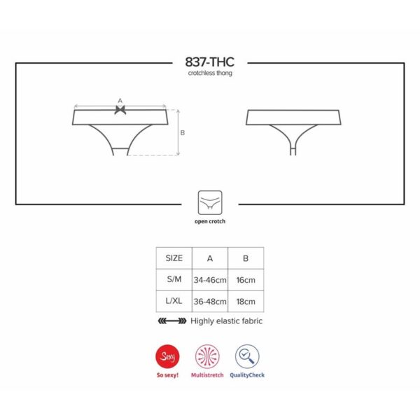 837-THC-1 Crotchless Thong Black - Image 6