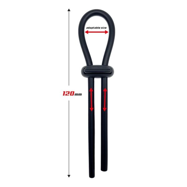 Adjustable Lasso Cock Ring Solid Silicone Black - Image 2