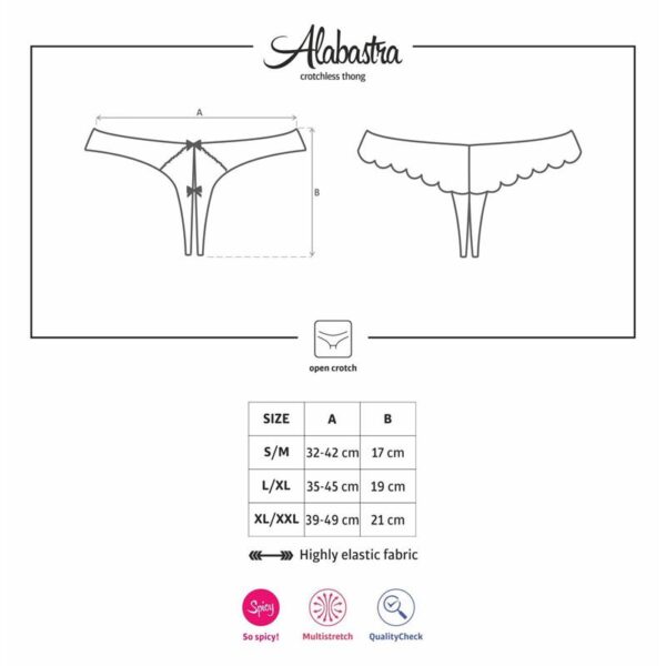 Alabastra Crotchless Thong White - Image 3