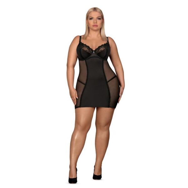 Amallie Chemise With Sexy Thong - Black L/XL - Image 3