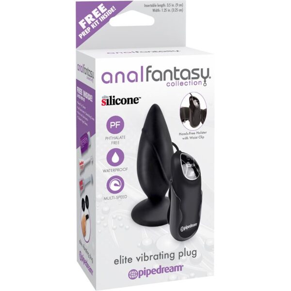 Anal Fantasy Collection Elite Vibrating Plug - Colour Black - Image 3