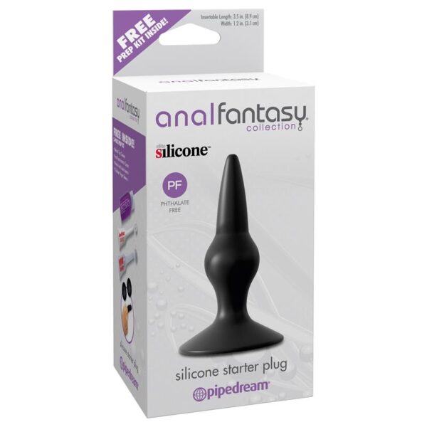Anal Fantasy Collection Silicone Starter Plug - Colour Black - Image 4