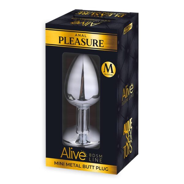 Anal Plug with Black Jewel Size M - Image 2