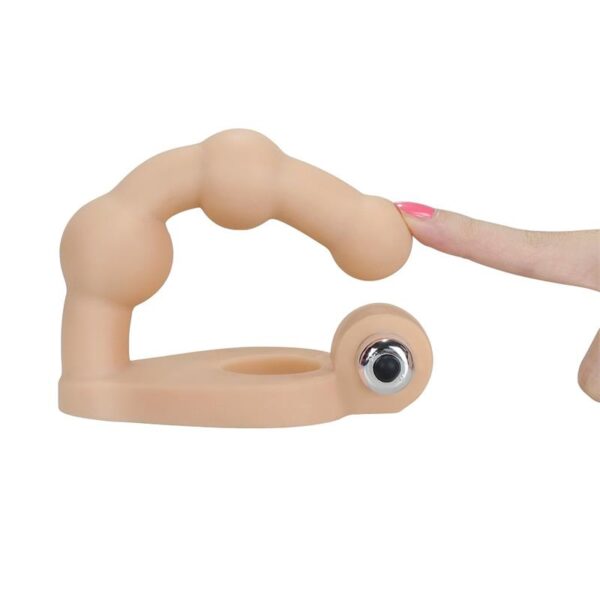 Anal Stimulator The Ultra Soft Bead 6 with Vibration Flesh - Image 3