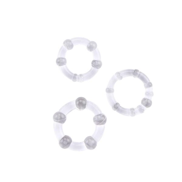 Beaded Cock Rings-Clear - Image 3
