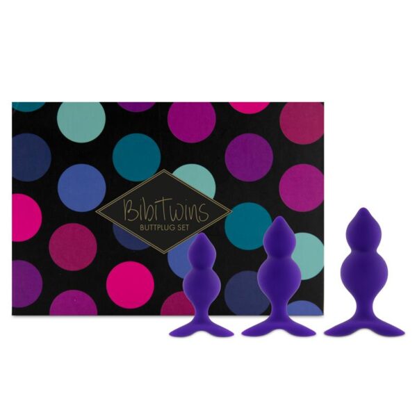 Bibi Twin Set of 3 Butt Plug Purple - Image 3