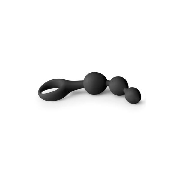 Black Silicone Anal Bead Dildo - Image 2
