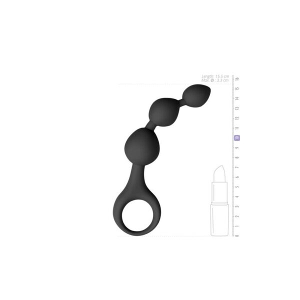 Black Silicone Anal Bead Dildo - Image 4