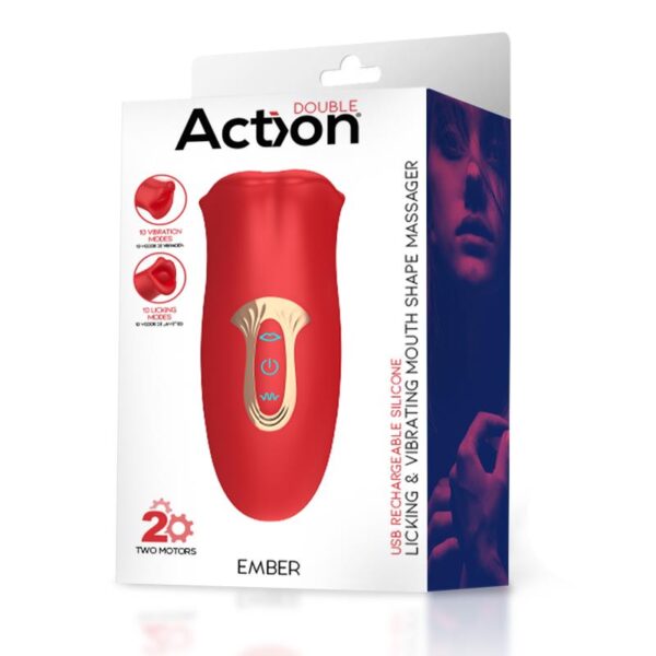 Ember Licking and Vibrating Mouth Shape Massager USB Silicone - Image 10