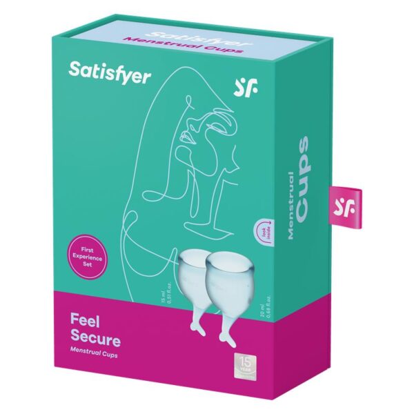 Feel Secure Menstrual Cup Light Blue Pack of 2 - Image 4