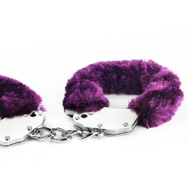 Furry Metal Handcuffs Purple - Image 3