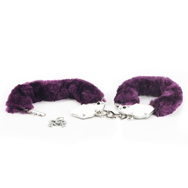 Furry Metal Handcuffs Purple - Image 4