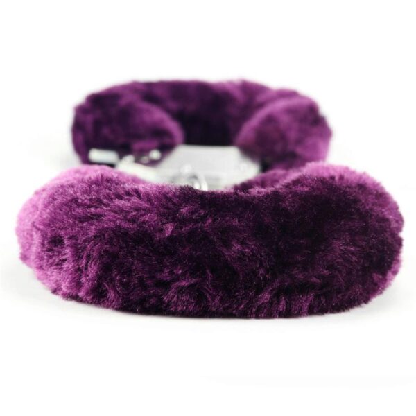 Furry Metal Handcuffs Purple - Image 5