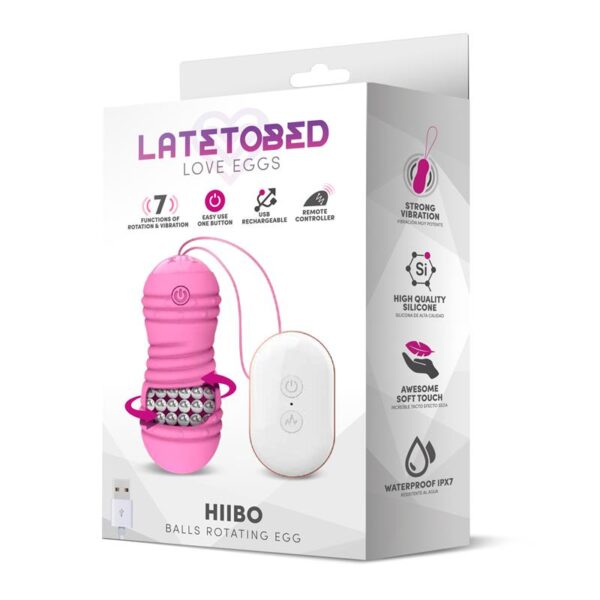 Hiibo Vibrating and Rotating Egg with Remote control USB Silicone Pink - Image 6