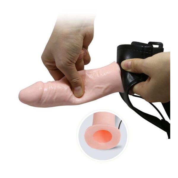 Hollow Strap-on with Vibration 15.5 x 4.2 cm Flesh - Image 5