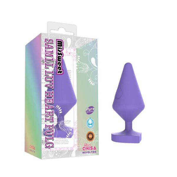 Large Luv Heart Plug Purple Silicone - Image 3