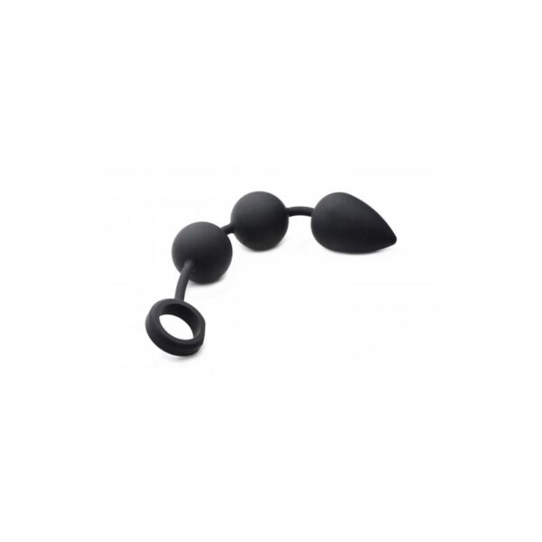 Large Silicone Weighted Anal Chain Black - Image 2