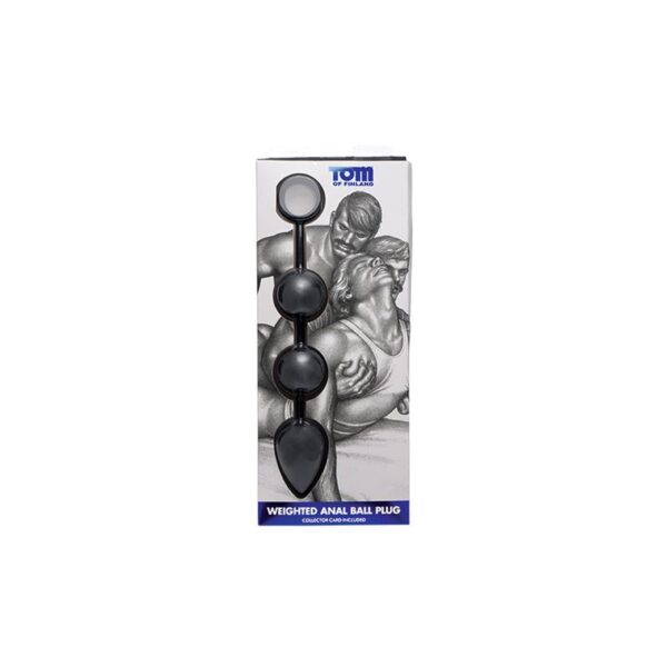 Large Silicone Weighted Anal Chain Black - Image 4