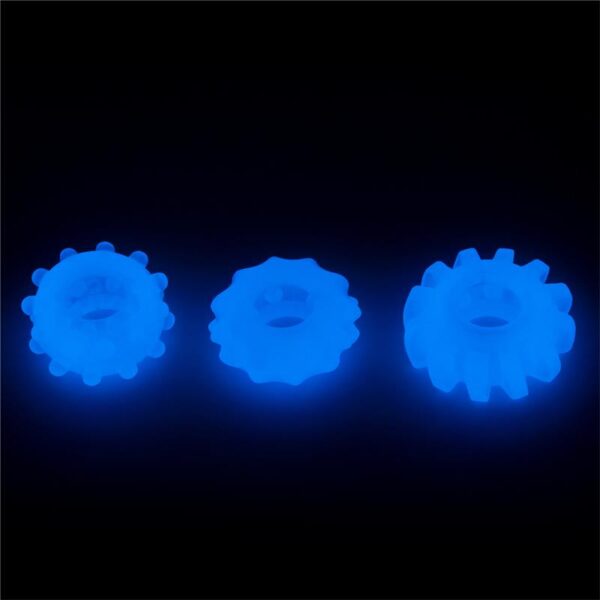 Lumino Play Set 3 Penis Ring Blue Light - Image 2