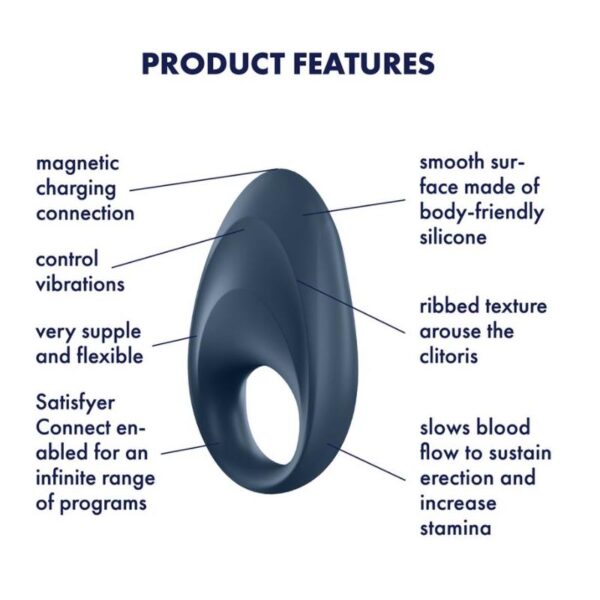 Mighty One Vibrating Ring with APP Blue - Image 7