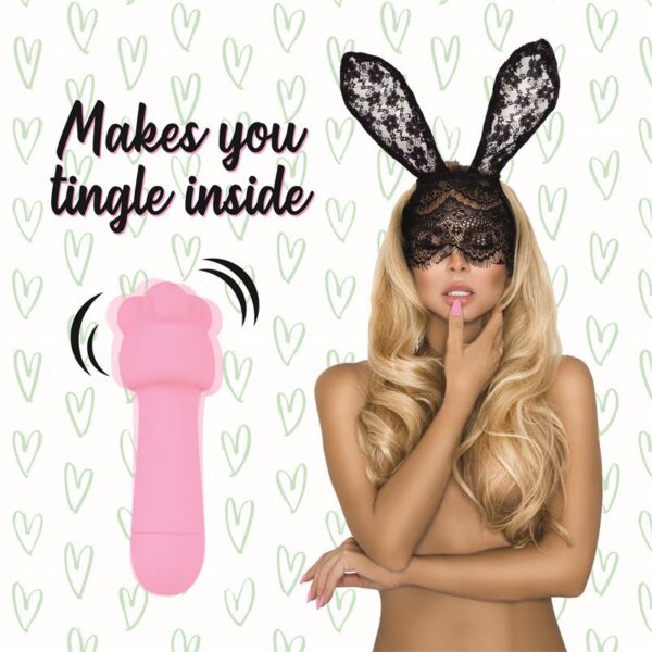 Mister Bunny Massage Vibe with 2 Silicone Caps Pink - Image 3