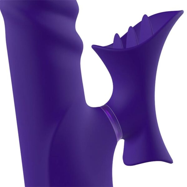 No. Fourteen Telescopic Undulating Vibe with High Frequency Tongue Liquid Silicone USB - Image 7