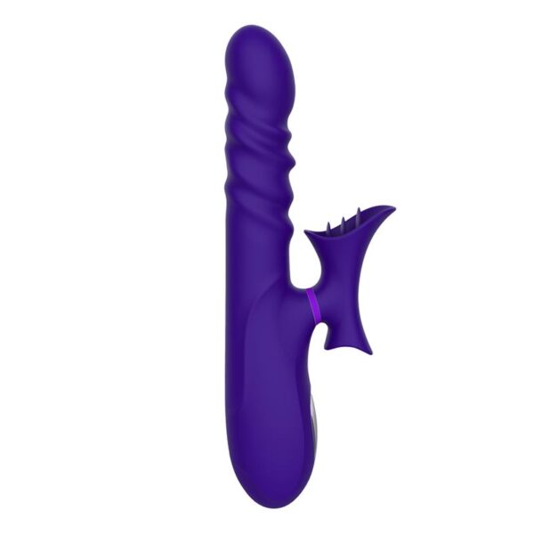 No. Fourteen Telescopic Undulating Vibe with High Frequency Tongue Liquid Silicone USB - Image 8
