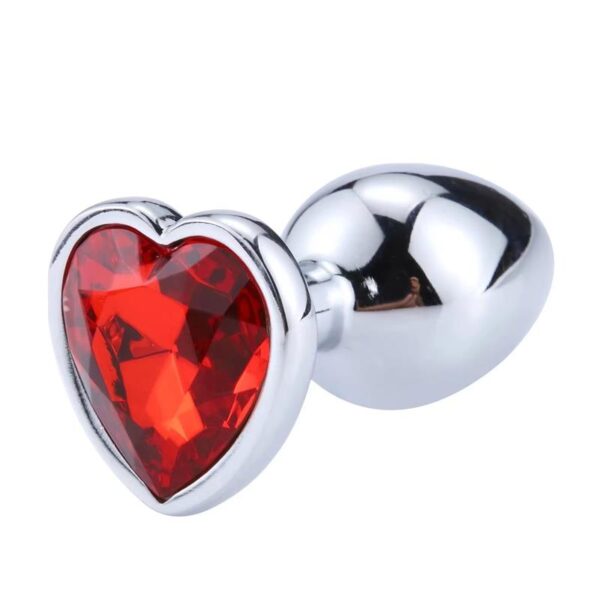 Heart Shaped Butt Plug Red Scarlet  M - Image 4