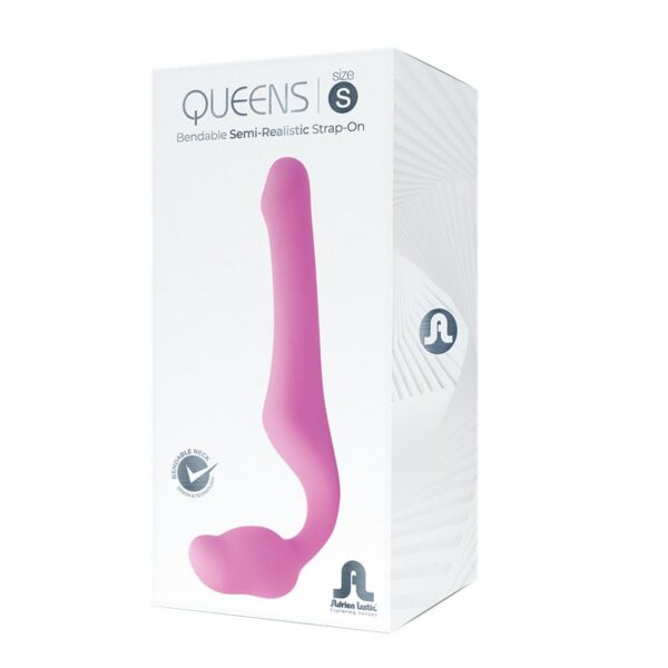 Queens S Strapless Strap-On Dildo Size S Silicone Pink - Image 2