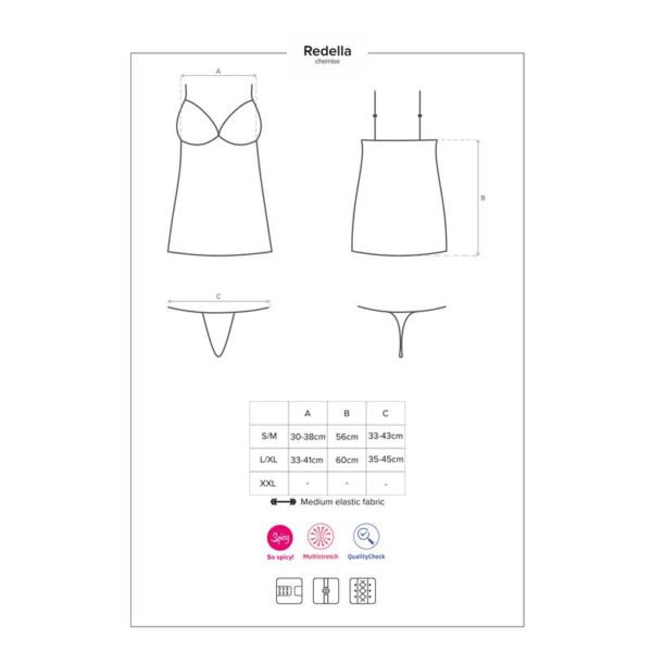 Redella Chemise and Thong Black - Image 3
