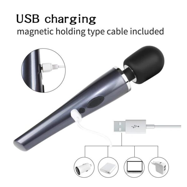 Relyme Wand Massager USB Rechargable Silicone Waterproof - Image 11