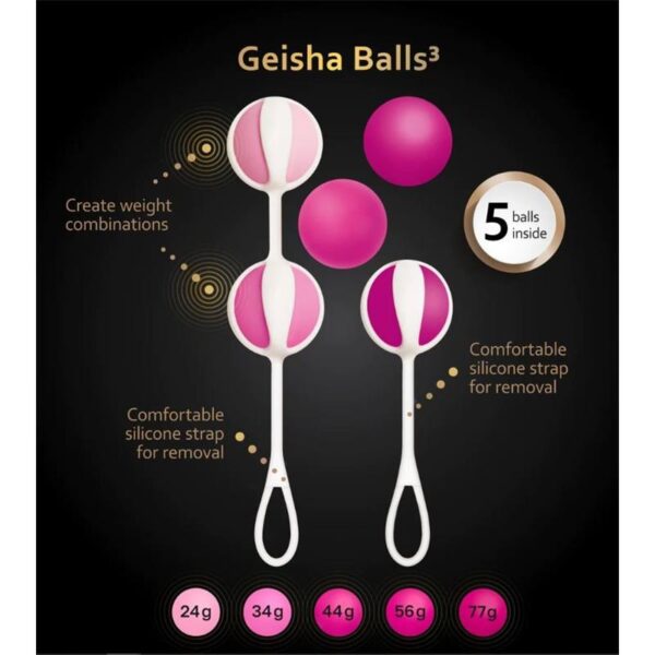 Set of 5 Geisha Balls3 Sugar Pink - Image 5