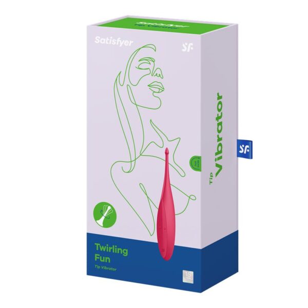 Twirling Fun Tip Vibrator Silicone USB Red - Image 6