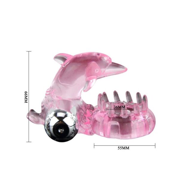 Vibrating Cock Ring Love Dolphig Ring Pink - Image 5