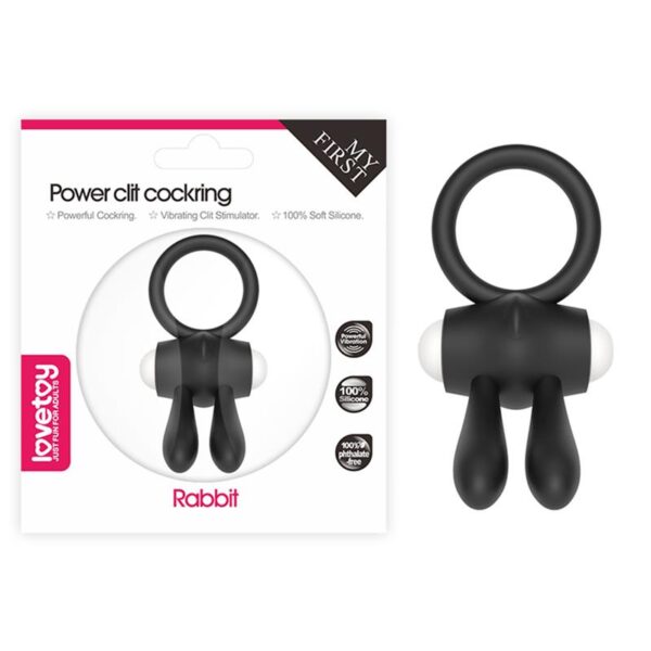 Vibrating Cockring Power Clit Black - Image 6