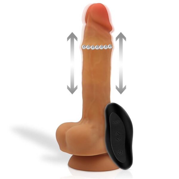 Adriano Realistic Dildo Vibrating with Internal Up and Down Beads - Image 2