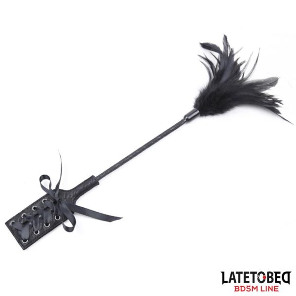Multi Feathers Tickler and Lace Ribbon Paddle Comb - Image 2