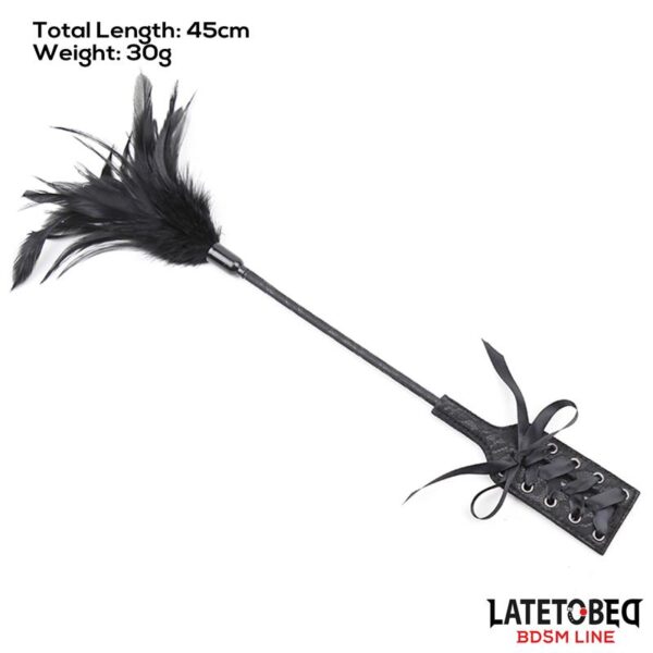 Multi Feathers Tickler and Lace Ribbon Paddle Comb - Image 8