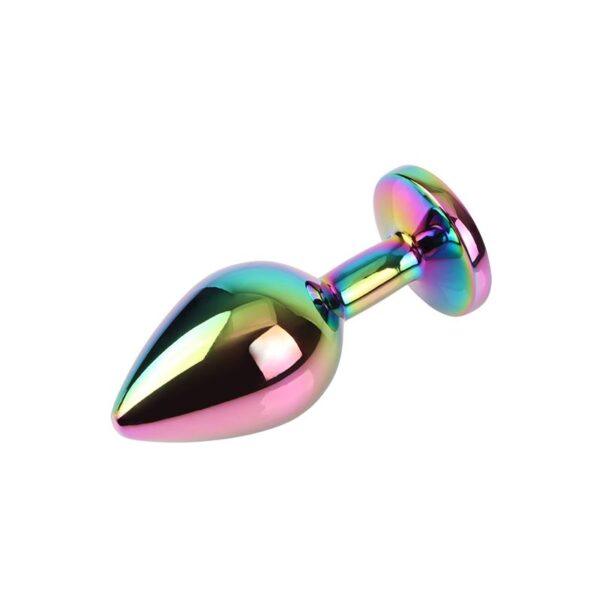 Rainbow Gem Multicolored Anal Plug with Jewel Size M - Image 3