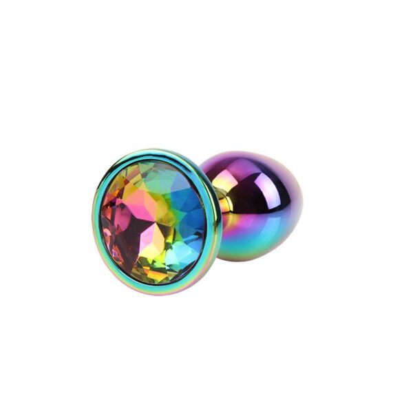Rainbow Gem Multicolored Anal Plug with Jewel Size S - Image 2