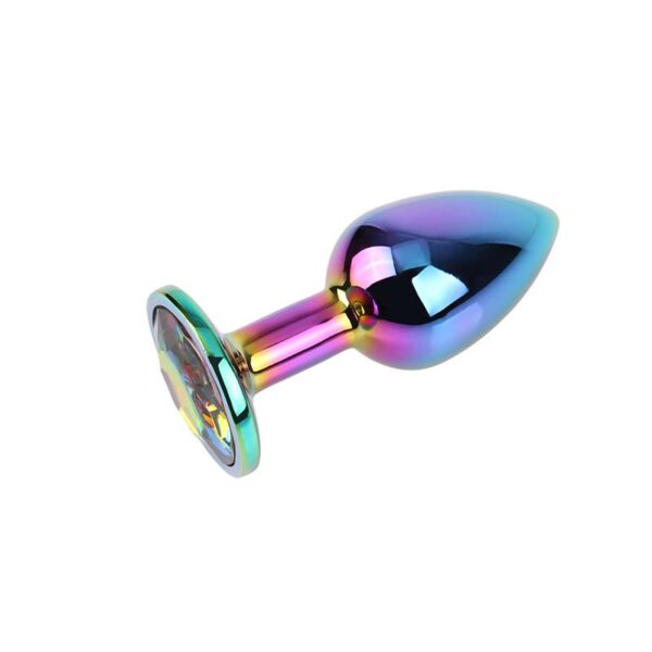 Rainbow Gem Multicolored Anal Plug with Jewel Size S - Image 3