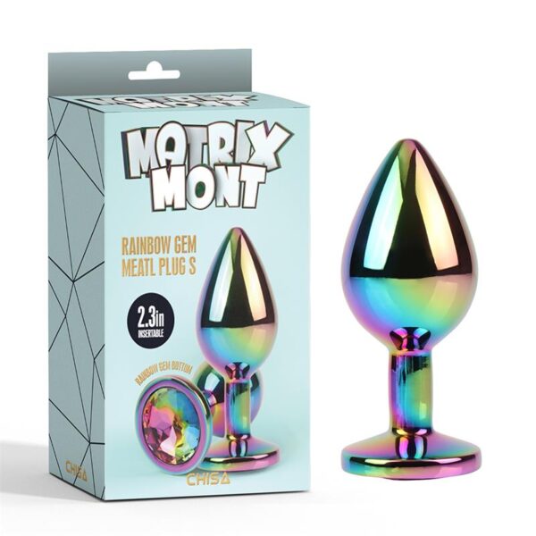Rainbow Gem Multicolored Anal Plug with Jewel Size S - Image 5