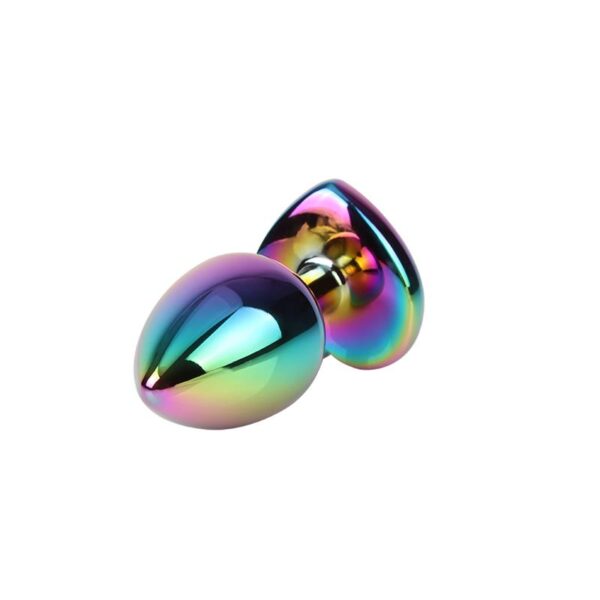 Rainbow Heart Multicolored Anal Plug with Jewel Size M - Image 3