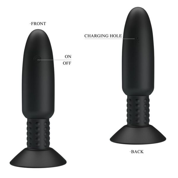 Remote-Controlled Anal Plug with Vibration and Rotation - USB - Image 4