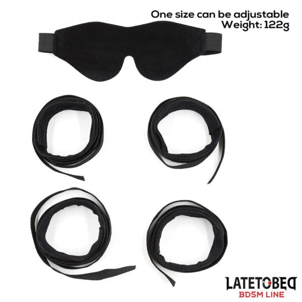 Restraint 3 Pieces Set Blindfold, Anklecuffs and Wristcuffs Adjustable - Image 6