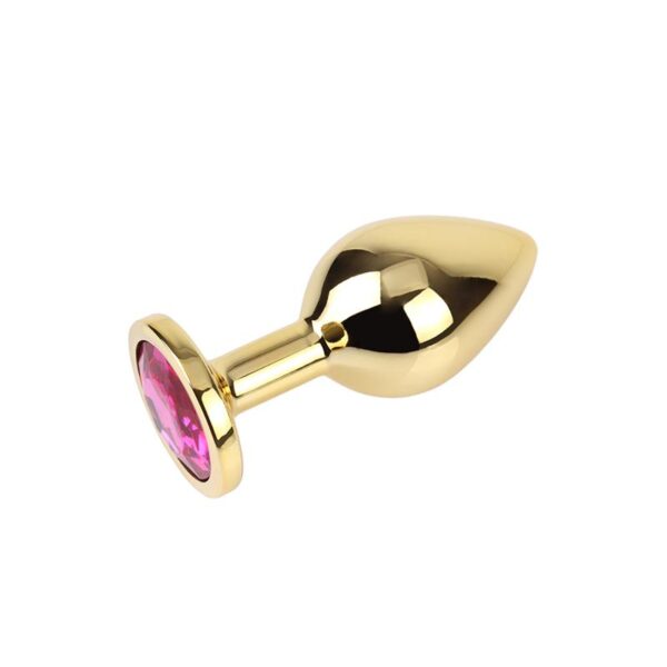 Rosy Gem Golden Anal Plug with Jewel Size M - Image 2