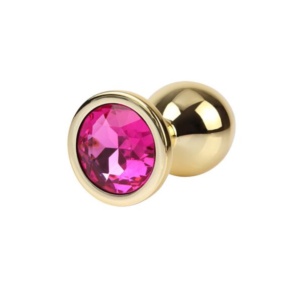 Rosy Gem Golden Anal Plug with Jewel Size M - Image 3