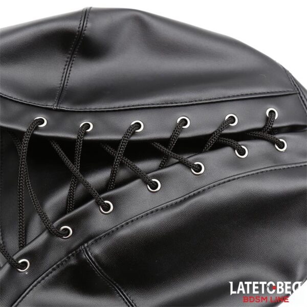 Slave Hood with Eye mask Breathable Gag Ball and Mouth Adjustable - Image 7