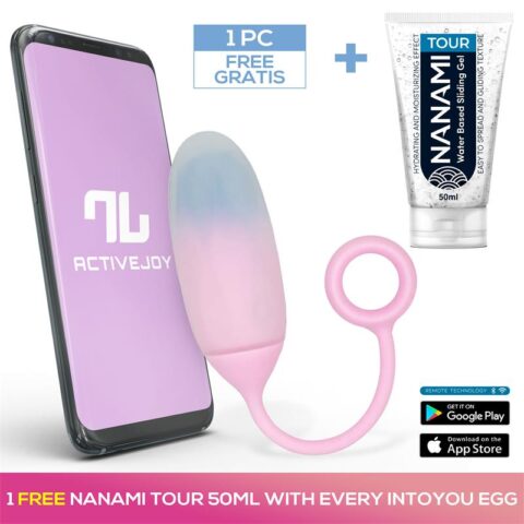 Vibrating Egg with APP Double Layer Silicone + 50 ml Nanami Tour Blue/Purple